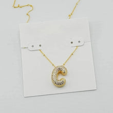 Cargar imagen en el visor de la galería, Gold Letter Initial A-Z Short Pendant Necklace, Cubic Zirconia Inlaid, Fashion Jewelry, Unique Gifts
