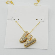 Cargar imagen en el visor de la galería, Gold Letter Initial A-Z Short Pendant Necklace, Cubic Zirconia Inlaid, Fashion Jewelry, Unique Gifts
