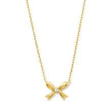 Load image into Gallery viewer, Tiny Bow Pendant Necklace for Women, with Cubic Zirconia, Fashion Jewelry Gift Idea
