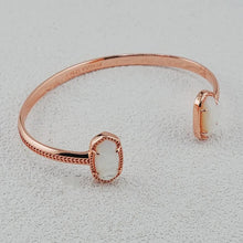 Carregar imagem no visualizador da galeria, Ivory Mother-of-Pearl Cuff Bangle Bracelet for Women, Healing Jewelry, Birthday Gift for Her
