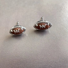 Carica l'immagine nel visualizzatore di Gallery, Orange Goldstone Football Stretch Bracelet/Stud Earrings, Fashion Jewelry, Unique Gifts
