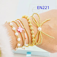 Cargar imagen en el visor de la galería, Bow KNOT Pearl Beaded Layered Bracelets, Fashion Jewelry Gift for Women Daily Layering
