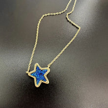Carregar imagem no visualizador da galeria, Gold  Plated Small Star Drusy Pendant Necklace, Fashion Jewelry for Women
