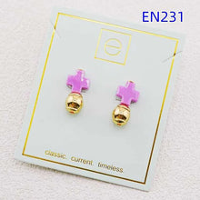 Load image into Gallery viewer, Colorful Cross with Round beads Stud Earrings for Women Birthday Gifts, Unique Gift
