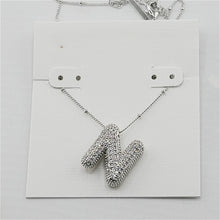 Lade das Bild in den Galerie-Viewer, Silver Letter Initial A-Z Short Pendant Necklace, Cubic Zirconia Inlaid, Fashion Jewelry, Unique Gifts
