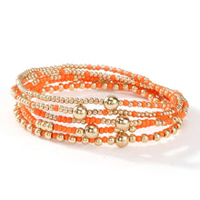 Carregar imagem no visualizador da galeria, Bohemian Beaded Bracelets Colorful Seed Bead Gold Ball Stackable Bracelet Set Women Summer Beach Elastic Jewelry Gift
