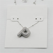 Lade das Bild in den Galerie-Viewer, Silver Letter Initial A-Z Short Pendant Necklace, Cubic Zirconia Inlaid, Fashion Jewelry, Unique Gifts
