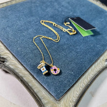 Carica l'immagine nel visualizzatore di Gallery, Cute Colorful Enamel AB Asymmetric Ice Cream Donut Cone Charm Necklace-Fun Fashion Jewelry Gift for Women Girls
