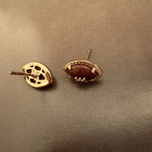 Carica l'immagine nel visualizzatore di Gallery, Orange Goldstone Football Stretch Bracelet/Stud Earrings, Fashion Jewelry, Unique Gifts
