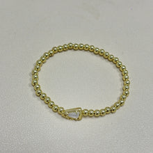 Cargar imagen en el visor de la galería, Cheer Gold Plated Bead Bracelet, Sports Teams &amp; Daily Encouragement Jewelry for Women
