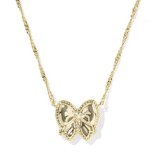 Carica l'immagine nel visualizzatore di Gallery, Bow Short Pendant Necklace in Carved Mother-of-Pearl, Reversible, Fashion Jewelry Gift Idea
