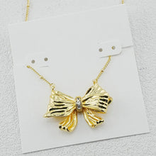 Load image into Gallery viewer, Elegant Bow Pendant Necklace for Women, with Cubic Zirconia, Fashion Jewelry Gift Idea
