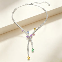 Load image into Gallery viewer, Silver Plated Cubic Zirconia Crystal Dragonfly Necklaces Earrings Bracelets Rings Bridal Wedding Jewelry for Women
