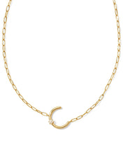 Cargar imagen en el visor de la galería, Gold Letter Initial A-Z Short Pendant Necklace in White Pearl, Fashion Jewelry, Unique Gifts
