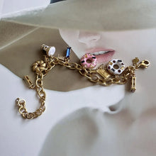 Load image into Gallery viewer, Enamel Coffee Breaak Donut Charm Bracelet, Sweet Dainty Jewelry Gift for Women

