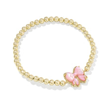 Carregar imagem no visualizador da galeria, Bow Stretch Bracelet in Carved Mother-of-Pearl, Reversible, Fashion Jewelry Gift Idea
