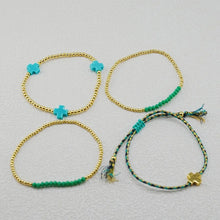 Load image into Gallery viewer, Boho Multilayer Beaded Bracelet Set Colorful Seed Bead Cross Charm Braided Tassel Adjustable Bracelets Bohemian Jewelry
