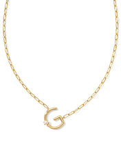 Cargar imagen en el visor de la galería, Gold Letter Initial A-Z Short Pendant Necklace in White Pearl, Fashion Jewelry, Unique Gifts
