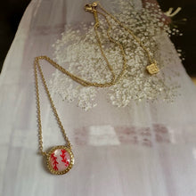 Load image into Gallery viewer, Baseball Short Pendant Necklace in Ivory Mother-of-Pearl, Fashion Jewelry, Unique Gifts
