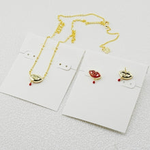 Load image into Gallery viewer, Lips Gold Pendant Necklace/Stud Earrings for Women, Fashion Jewelry, Unique Gifts
