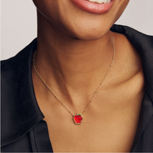 Carica l'immagine nel visualizzatore di Gallery, Apple Gold Short Pendant Necklace in Red Illusion, Fashion Jewelry, Unique Gifts
