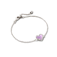 Load image into Gallery viewer, Heart Link Chain Bracelet in Amethyst, Fashion Jewelry, Unique Gifts
