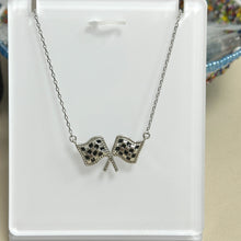 Lade das Bild in den Galerie-Viewer, Checkered Flag Short Pendant Necklace for Women, Fashion Jewelry, Unique Gifts
