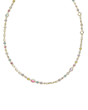 Carregar imagem no visualizador da galeria, Multi/White Pink Mix Crystal Illusion Strand Necklace/Huggie Earrings/Bracelet Jewelry Set for Women, Fashion Jewelry, Unique Gifts
