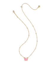 Load image into Gallery viewer, Butterfly Gold Short Pendant Necklace, with Adjustable Slider Bead, Fashion Jewelry, Unique Gifts
