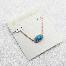 Charger l'image dans la galerie, Oval Turquoise Pendant Necklace, Dainty Blue Stone Bar Necklace, Minimalist Gold/Silver/Rose Gold Plated Layered Choker for Women for Women
