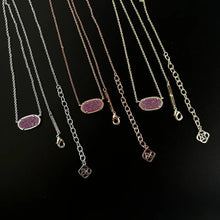 Carica l'immagine nel visualizzatore di Gallery, Purple Drusy Pendant Necklace for Women, Fashion Jewelry, Unique Gifts
