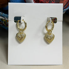 Load image into Gallery viewer, LSF Heart Gold Convertible Huggie Earrings For Party Fashion Jewelry Gift Idea
