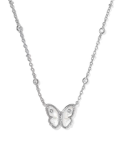 Cargar imagen en el visor de la galería, Butterfly Gold Short Pendant Necklace, with Adjustable Slider Bead, Fashion Jewelry, Unique Gifts
