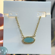 Load image into Gallery viewer, Etch Frame Oval Pendant Necklace for Women, Gold Plated Mixed Paperclip Chain Western Boho Jewelry Gift
