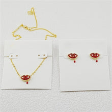Load image into Gallery viewer, Lips Gold Pendant Necklace/Stud Earrings for Women, Fashion Jewelry, Unique Gifts
