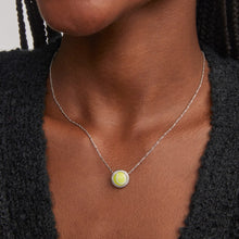 Charger l'image dans la galerie, Tennis Gold Short Pendant Necklace in Chartreuse Magnesite, with Adjustable Slider Bead, Fashion Jewelry, Unique Gifts
