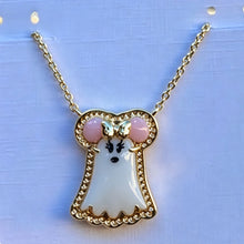 Load image into Gallery viewer, Minnie Mouse Ghost Short Pendant Necklace/Earrings, Fashion Jewelry, Unique Gifts
