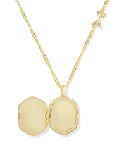 Cargar imagen en el visor de la galería, Love Shack Fancy Gold Locket Illusion Necklace for Women, Fashion Jewelry, Unique Gifts
