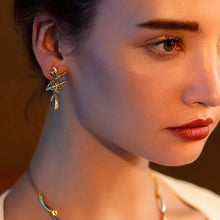 Load image into Gallery viewer, Necklace and Earrings Jewelry Set Gifts fit with Wedding, Prom, Bridesmaids(Gold&amp;Silver)
