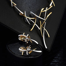 Load image into Gallery viewer, Necklace and Earrings Jewelry Set Gifts fit with Wedding, Prom, Bridesmaids(Gold&amp;Silver)
